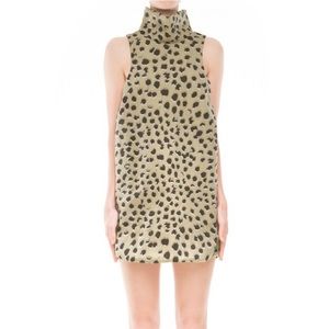NWT C/MEO Bounce Back High Collar Leopard Dress